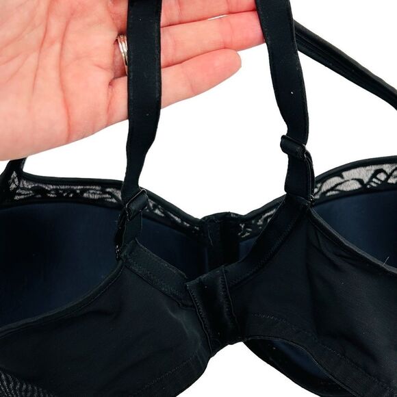 Soma Breathe Beautifully full coverage bra black lace trim 34DD - Picture 6 of 7